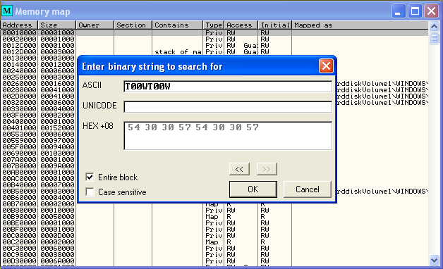 Search Olly Memory